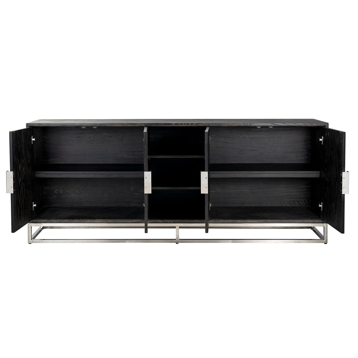 Dressoir Blackbone silver 4-deuren + open vak (Black rustic) van Richmond Interiors – Luxe comfort op maat van PureWonen. Vraag naar de beste prijs.