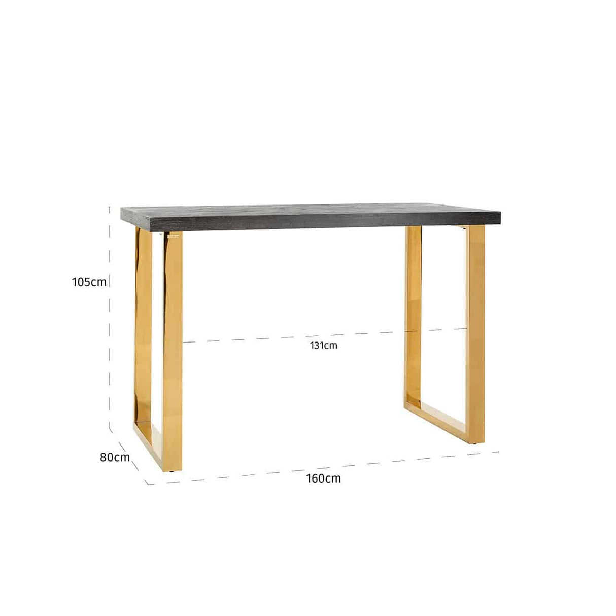 Bartafel Blackbone gold 160 (Black rustic) van Richmond Interiors - laagste prijs offerte van PureWonen