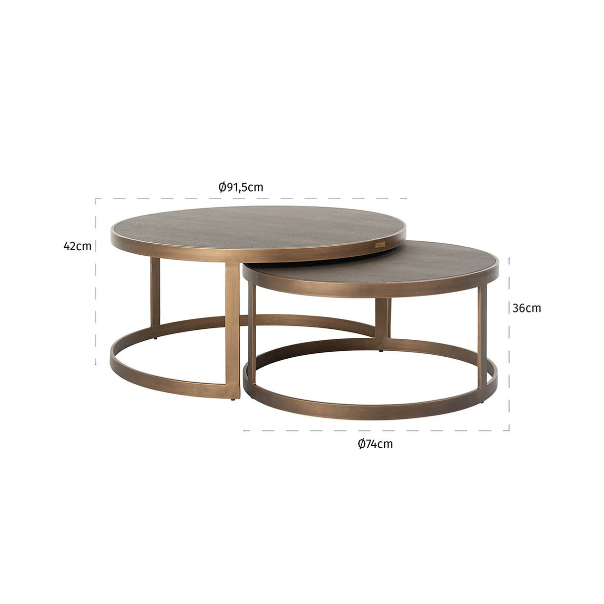 Salontafel Bloomville set van 2 (Gold) van Richmond Interiors – Luxe comfort op maat van PureWonen. Vraag naar de beste prijs.