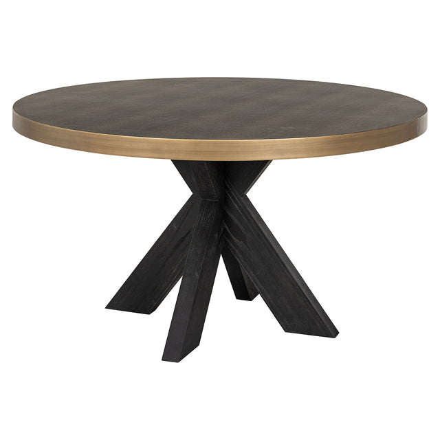 Eettafel Bloomville 140Ø (Black/gold) van Richmond Interiors – Luxe comfort op maat van PureWonen. Vraag naar de beste prijs.