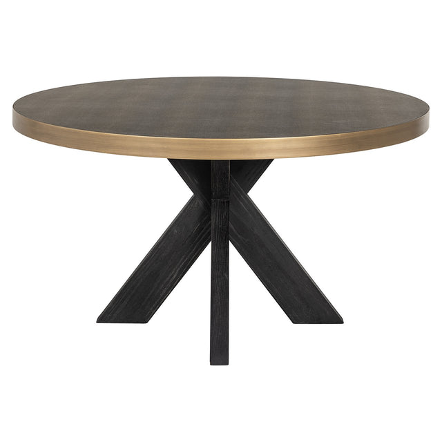 Eettafel Bloomville 140Ø (Black/gold) van Richmond Interiors – Luxe comfort op maat van PureWonen. Vraag naar de beste prijs.