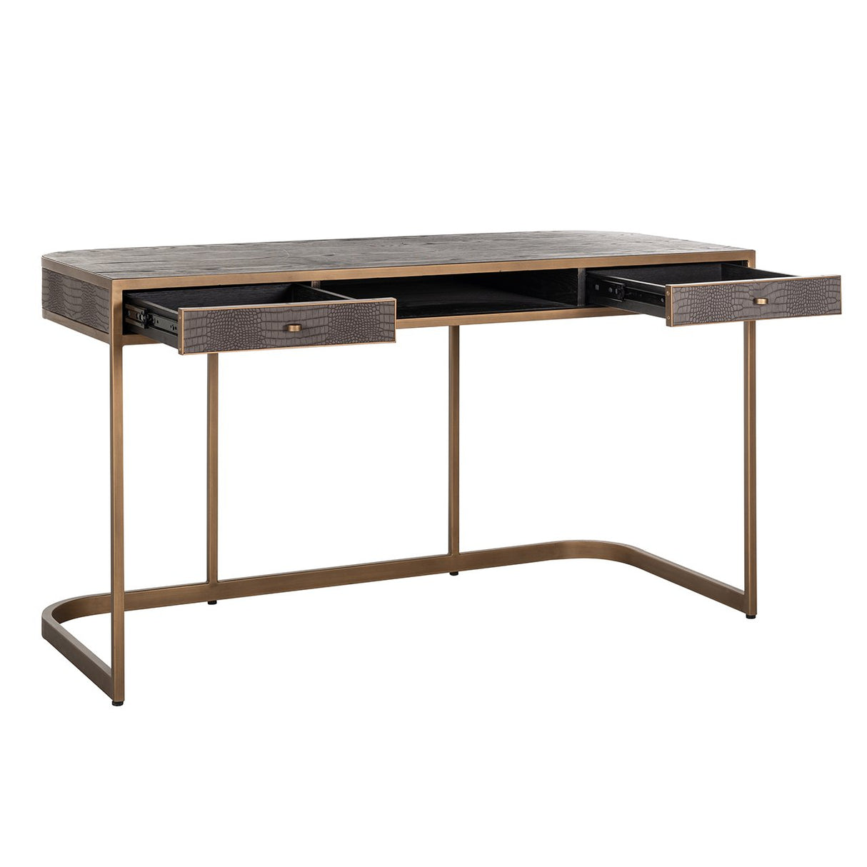 Bureau Classio 2-laden (Brushed Gold) van Richmond Interiors – Luxe comfort op maat van PureWonen. Vraag naar de beste prijs.