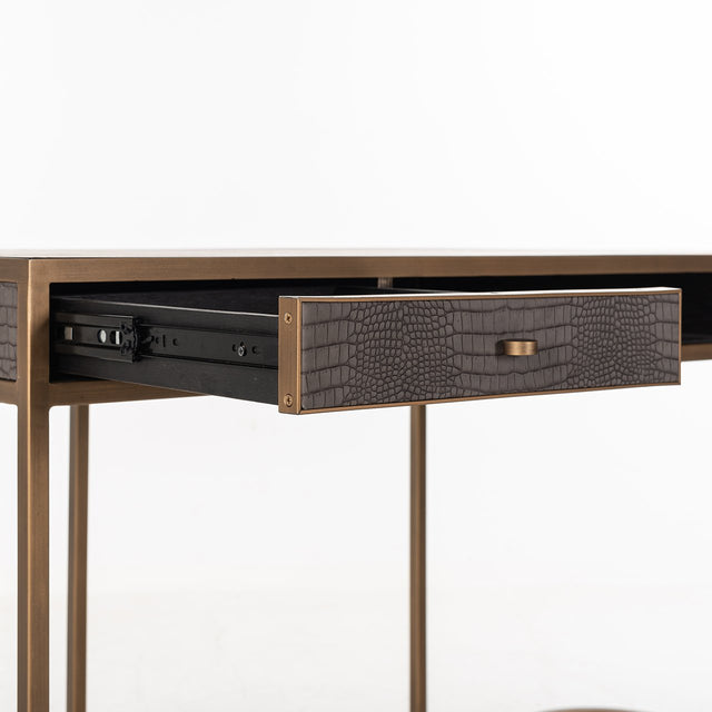 Bureau Classio 2-laden (Brushed Gold) van Richmond Interiors – Luxe comfort op maat van PureWonen. Vraag naar de beste prijs.