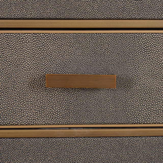 Nachtkastje Bloomville brass shagreen incl. glass top