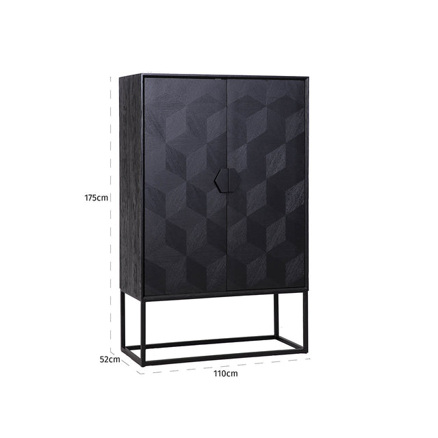 Wandkast Blax 2-deuren (Black) van Richmond Interiors – Luxe comfort op maat van PureWonen. Vraag naar de beste prijs.