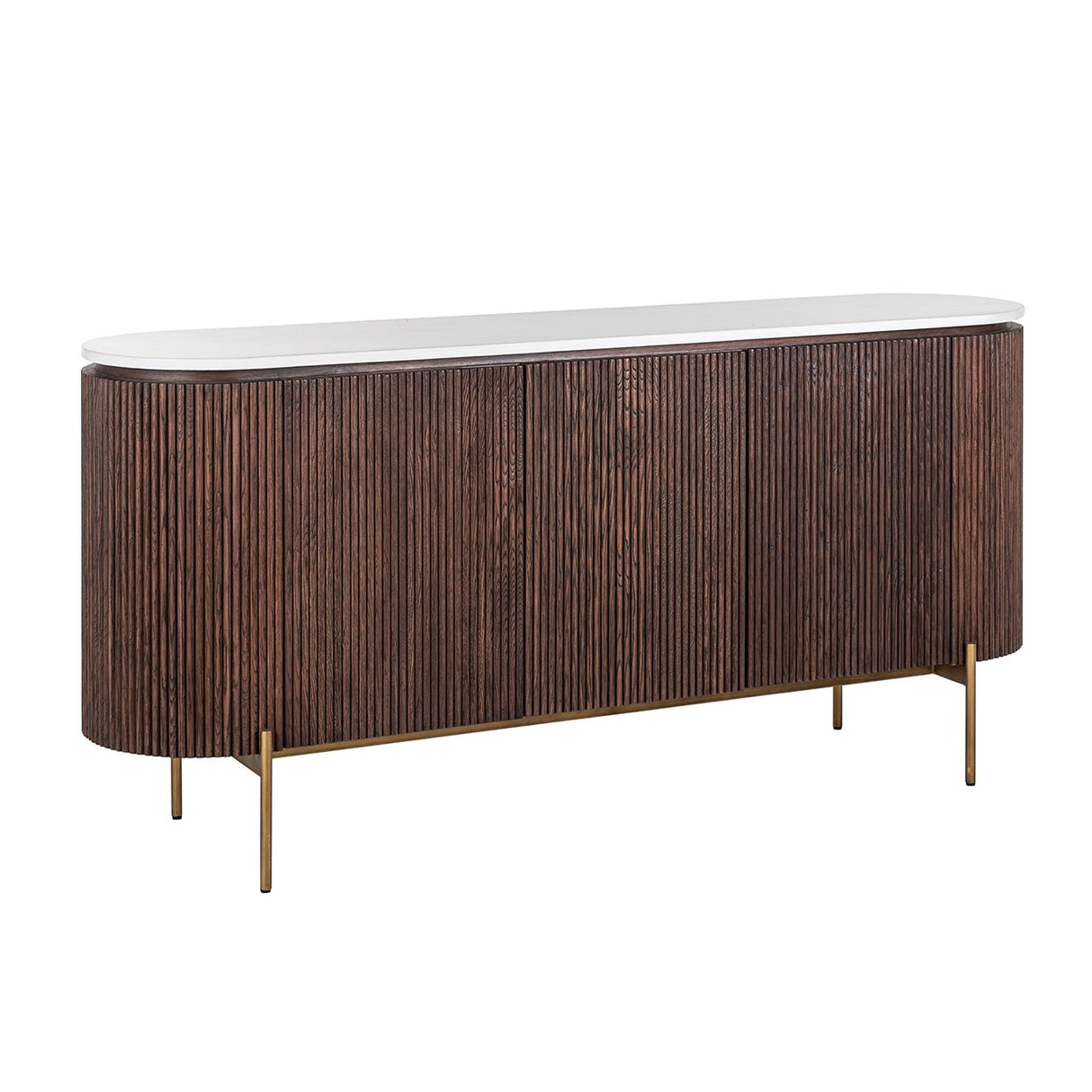 Dressoir Barkley 3-deuren (Brushed Gold) van Richmond Interiors – Luxe comfort op maat van PureWonen. Vraag naar de beste prijs.