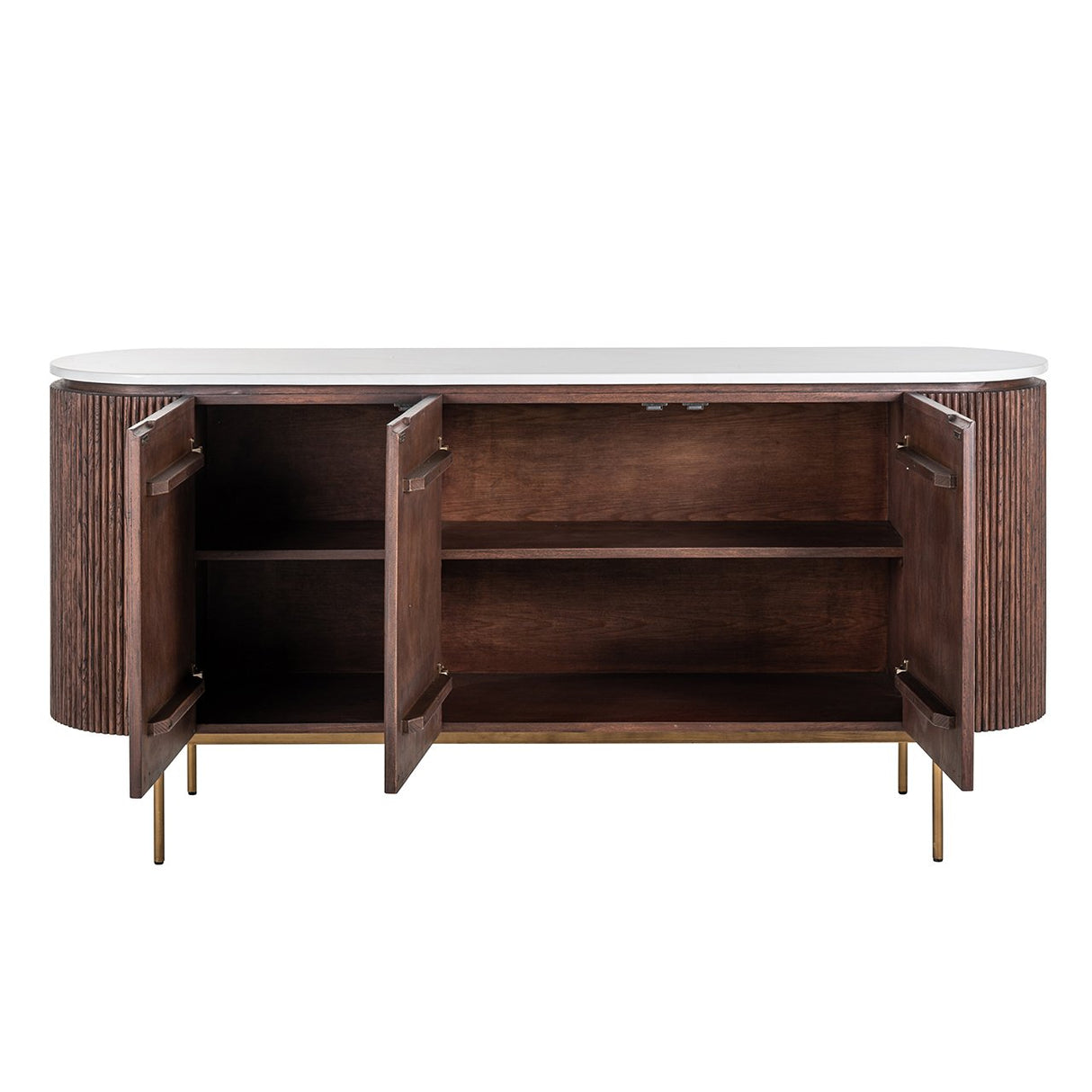 Dressoir Barkley 3-deuren (Brushed Gold) van Richmond Interiors – Luxe comfort op maat van PureWonen. Vraag naar de beste prijs.