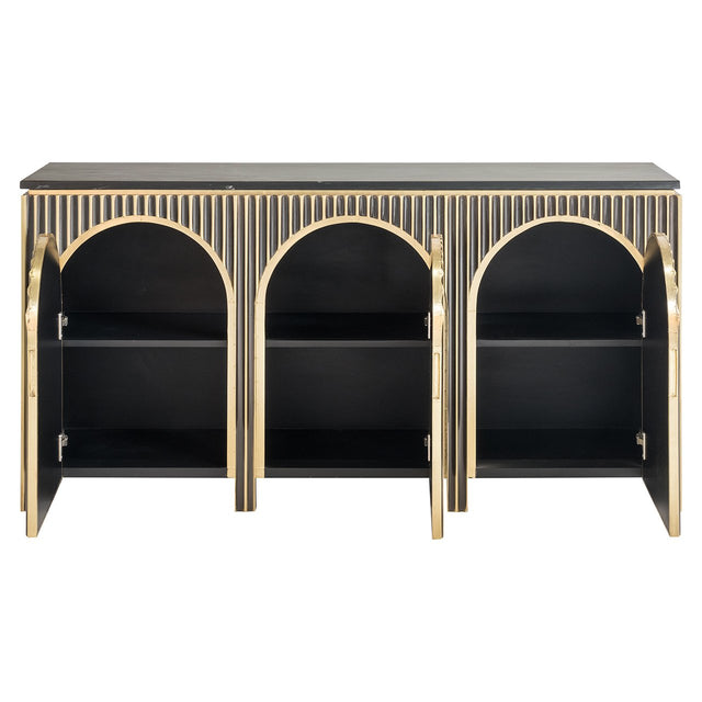 Dressoir Les Arcs 3-deurs (Brushed Gold) van Richmond Interiors – Luxe comfort op maat van PureWonen. Vraag naar de beste prijs.
