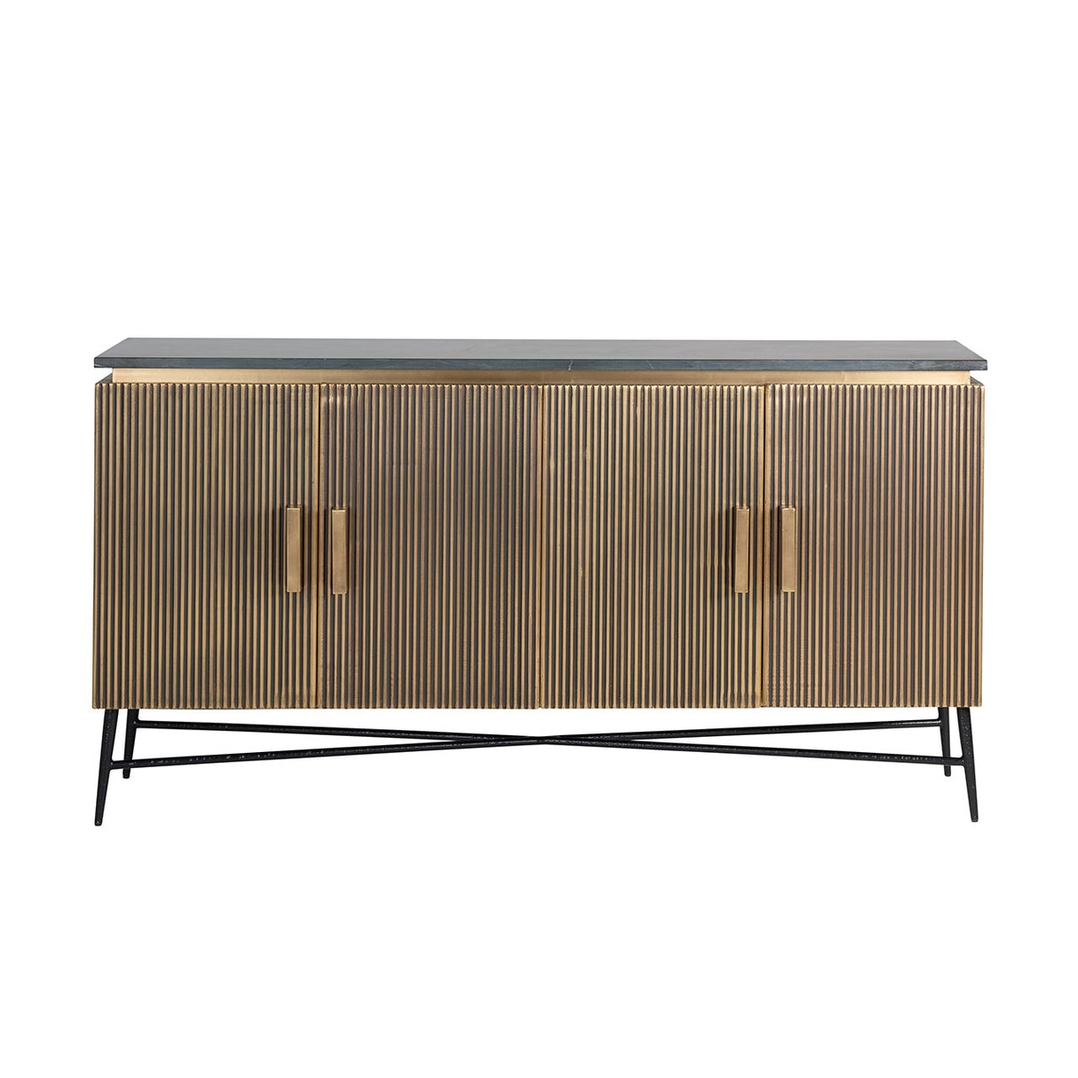 Dressoir Ironville 4-deuren (Gold) van Richmond Interiors – Luxe comfort op maat van PureWonen. Vraag naar de beste prijs.