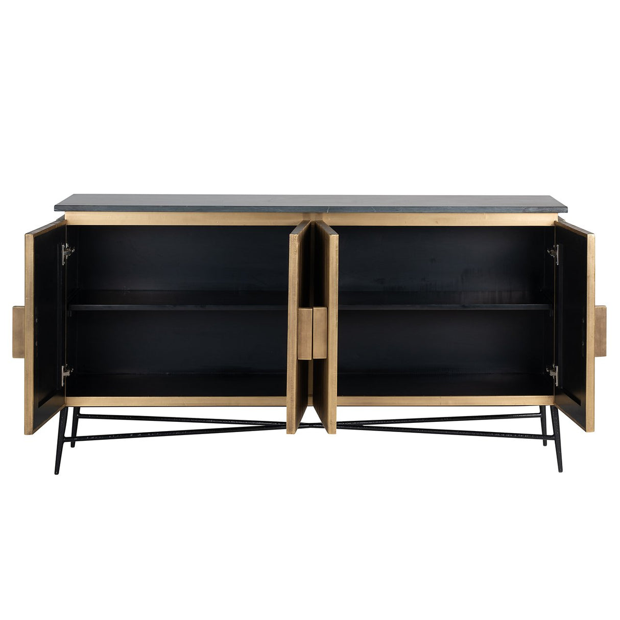 Dressoir Ironville 4-deuren (Gold) van Richmond Interiors – Luxe comfort op maat van PureWonen. Vraag naar de beste prijs.