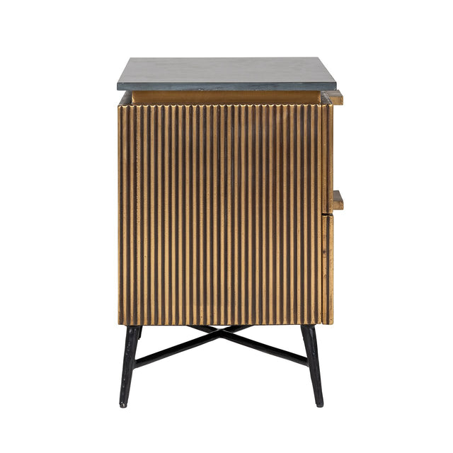 Nachtkastje Ironville 2-laden (Gold) van Richmond Interiors – Luxe comfort op maat van PureWonen. Vraag naar de beste prijs.