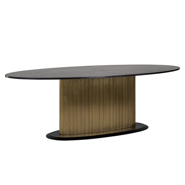 Eettafel Ironville ovaal 235 (Black/gold) van Richmond Interiors – Luxe comfort op maat van PureWonen. Vraag naar de beste prijs.