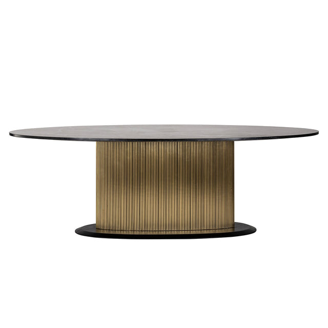 Eettafel Ironville ovaal 235 (Black/gold) van Richmond Interiors – Luxe comfort op maat van PureWonen. Vraag naar de beste prijs.