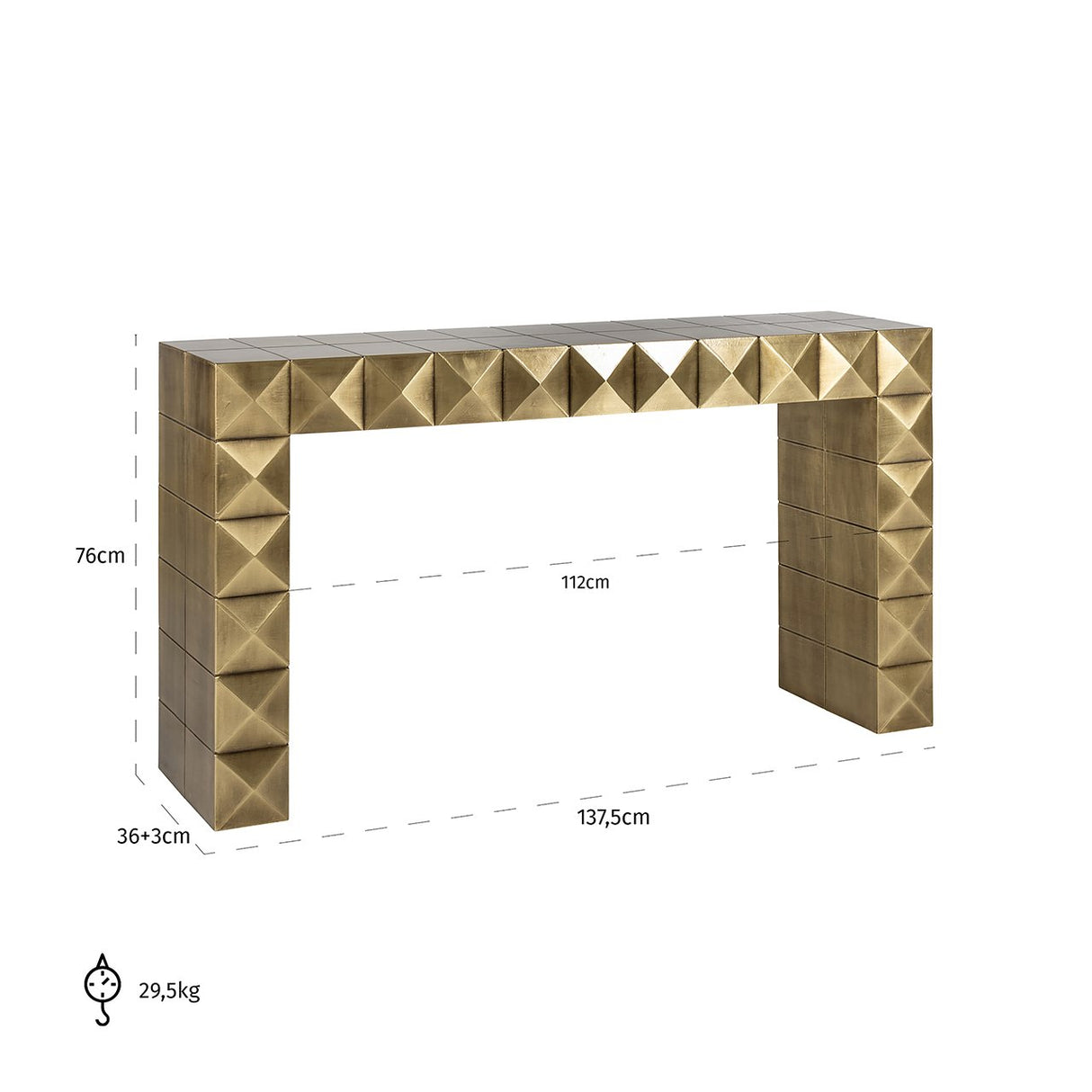 Wandtafel Collada (Brushed Gold) van Richmond Interiors – Luxe comfort op maat van PureWonen. Vraag naar de beste prijs.