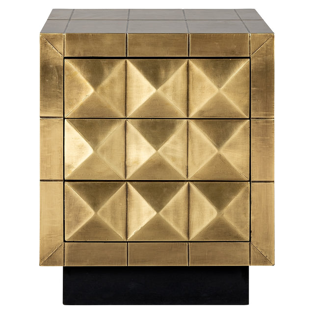 Nachtkast Collada 3-laden (Brushed Gold) van Richmond Interiors – Luxe comfort op maat van PureWonen. Vraag naar de beste prijs.