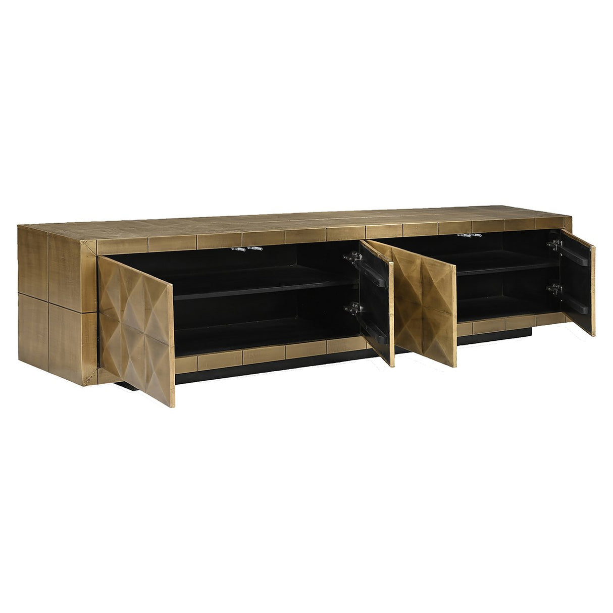 TV-dressoir Collada 4-doors (Brushed Gold) van Richmond Interiors – Luxe comfort op maat van PureWonen. Vraag naar de beste prijs.