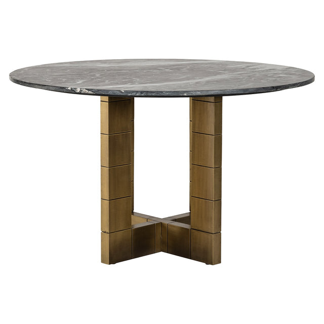 Eettafel Collada 130Ø (Black/gold) van Richmond Interiors – Luxe comfort op maat van PureWonen. Vraag naar de beste prijs.