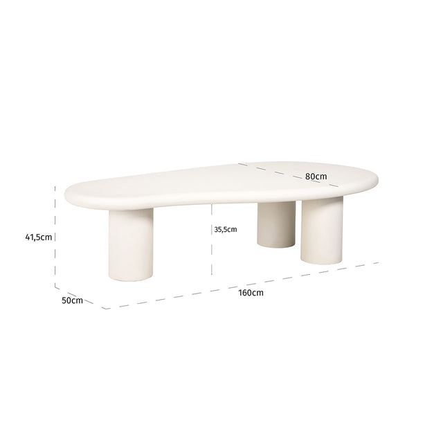 Salontafel Bloomstone 160x80 (White) van Richmond Interiors – Luxe comfort op maat van PureWonen. Vraag naar de beste prijs.