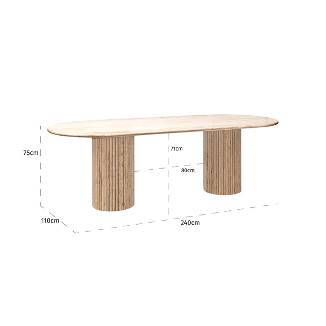 Eettafel La Cantera ovaal 240 (Beige) van Richmond Interiors – Luxe comfort op maat van PureWonen. Vraag naar de beste prijs.
