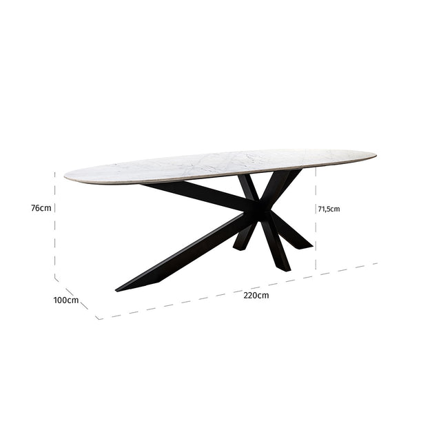 Eettafel Trocadero wit (Black/white) van Richmond Interiors – Luxe comfort op maat van PureWonen. Vraag naar de beste prijs.