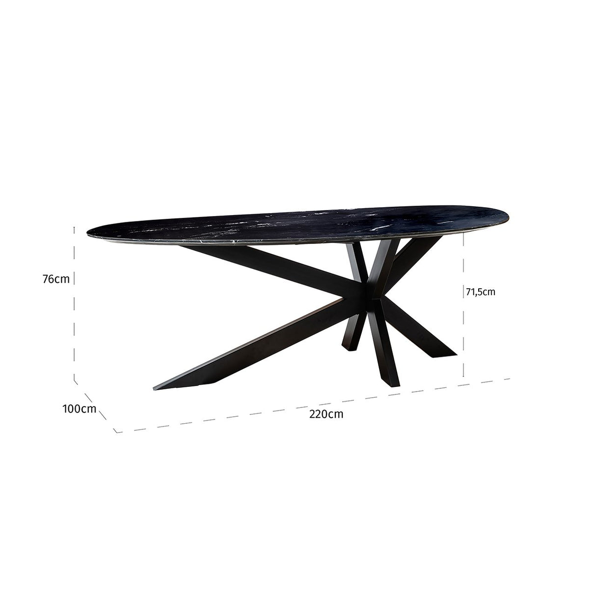 Eettafel Trocadero zwart (Black) van Richmond Interiors – Luxe comfort op maat van PureWonen. Vraag naar de beste prijs.