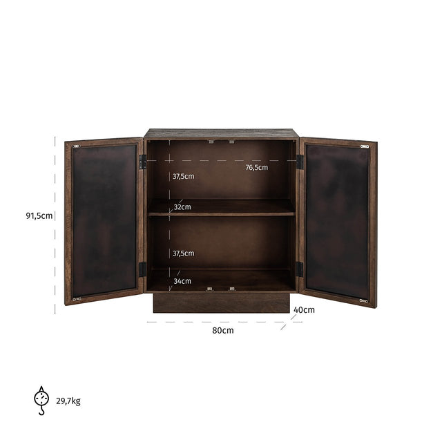 Dressoir Bryant 2-deuren (Brown) van Richmond Interiors – Luxe comfort op maat van PureWonen. Vraag naar de beste prijs.