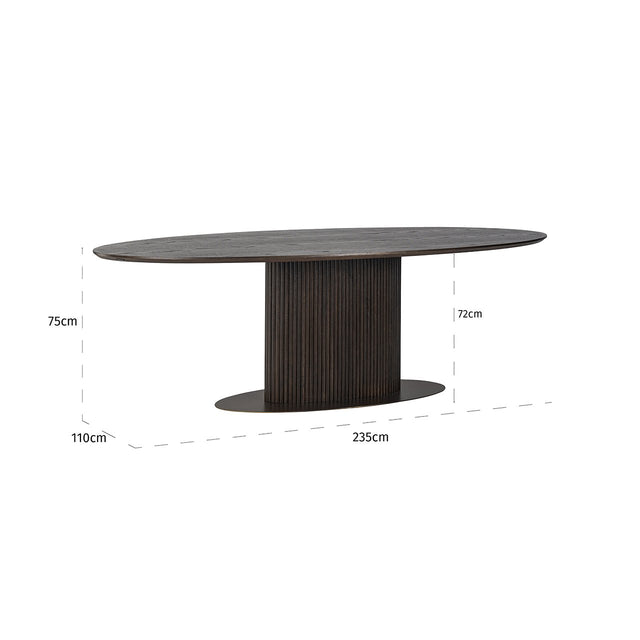 Eettafel Luxor ovaal 235 (Brown) van Richmond Interiors – Luxe comfort op maat van PureWonen. Vraag naar de beste prijs.