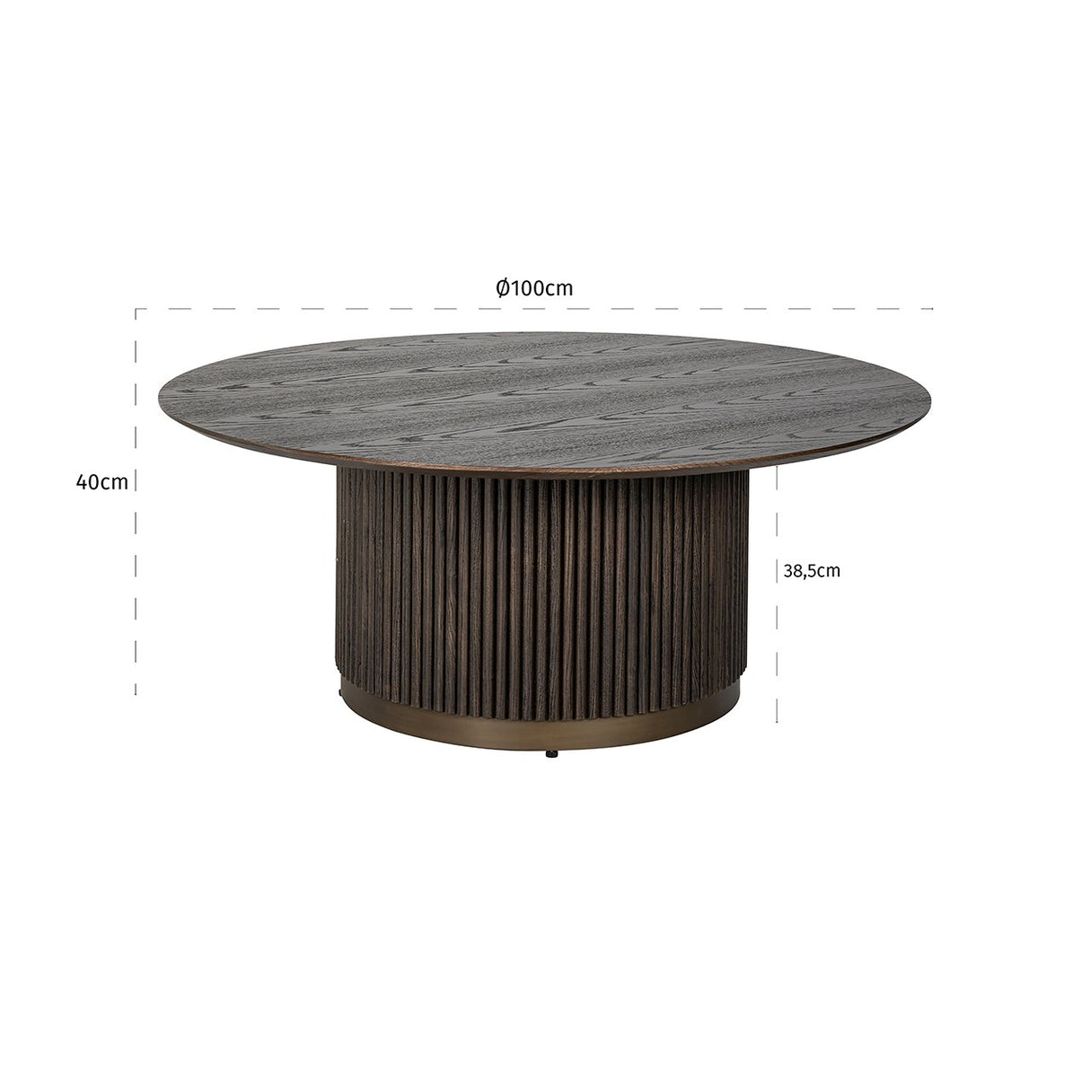 Salontafel Luxor 100Ø (Brown) van Richmond Interiors – Luxe comfort op maat van PureWonen. Vraag naar de beste prijs.