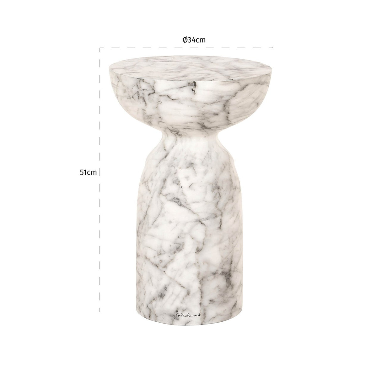 Bijzettafel Kita faux wit marmer (White) van Richmond Interiors – Luxe comfort op maat van PureWonen. Vraag naar de beste prijs.