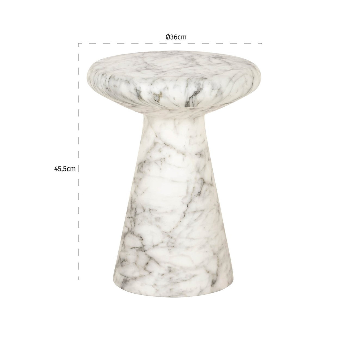 Bijzettafel Lohan faux wit marmer (White) van Richmond Interiors – Luxe comfort op maat van PureWonen. Vraag naar de beste prijs.