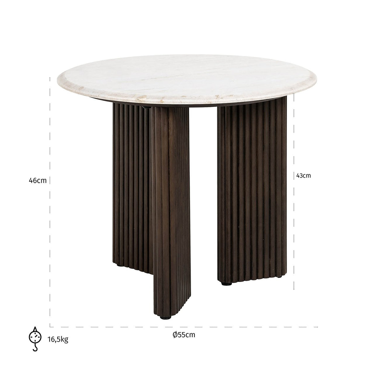Bijzettafel Mayfield 55Ø (White) van Richmond Interiors – Luxe comfort op maat van PureWonen. Vraag naar de beste prijs.