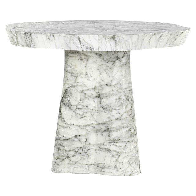 Eettafel Rockyard 100Ø faux wit marmer indoor/outdoor (White) van Richmond Interiors – Luxe comfort op maat van PureWonen. Vraag naar de beste prijs.