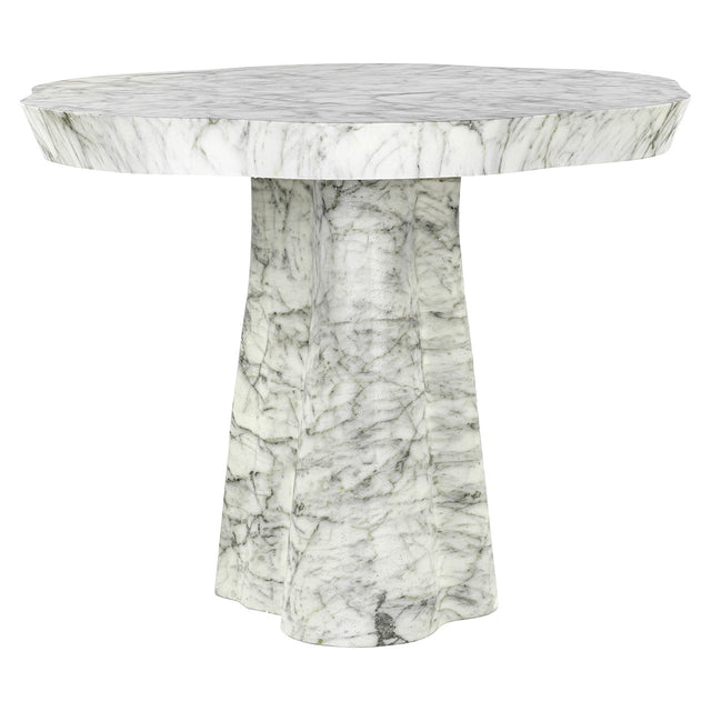 Eettafel Rockyard 100Ø faux wit marmer indoor/outdoor (White) van Richmond Interiors – Luxe comfort op maat van PureWonen. Vraag naar de beste prijs.