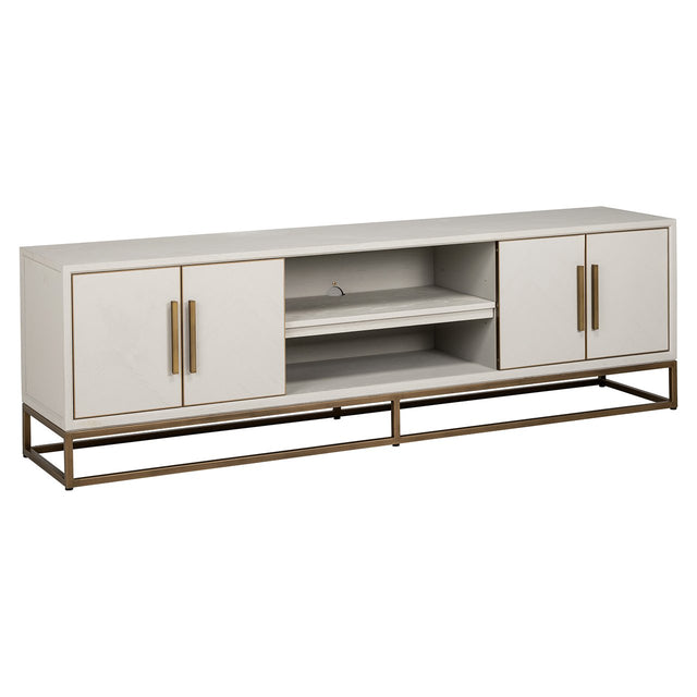 TV-meubel Whitebone brass 4-deuren 200 (Verona Grey) van Richmond Interiors – Luxe comfort op maat van PureWonen. Vraag naar de beste prijs.