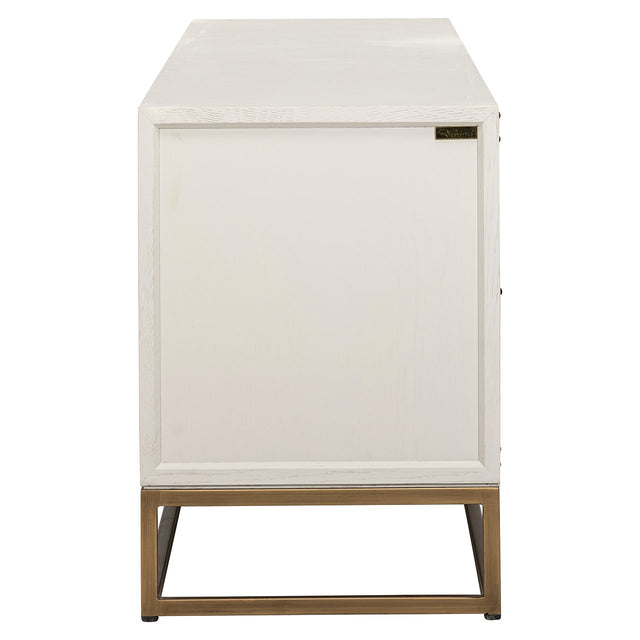 TV-meubel Whitebone brass 4-deuren 200 (Verona Grey) van Richmond Interiors – Luxe comfort op maat van PureWonen. Vraag naar de beste prijs.