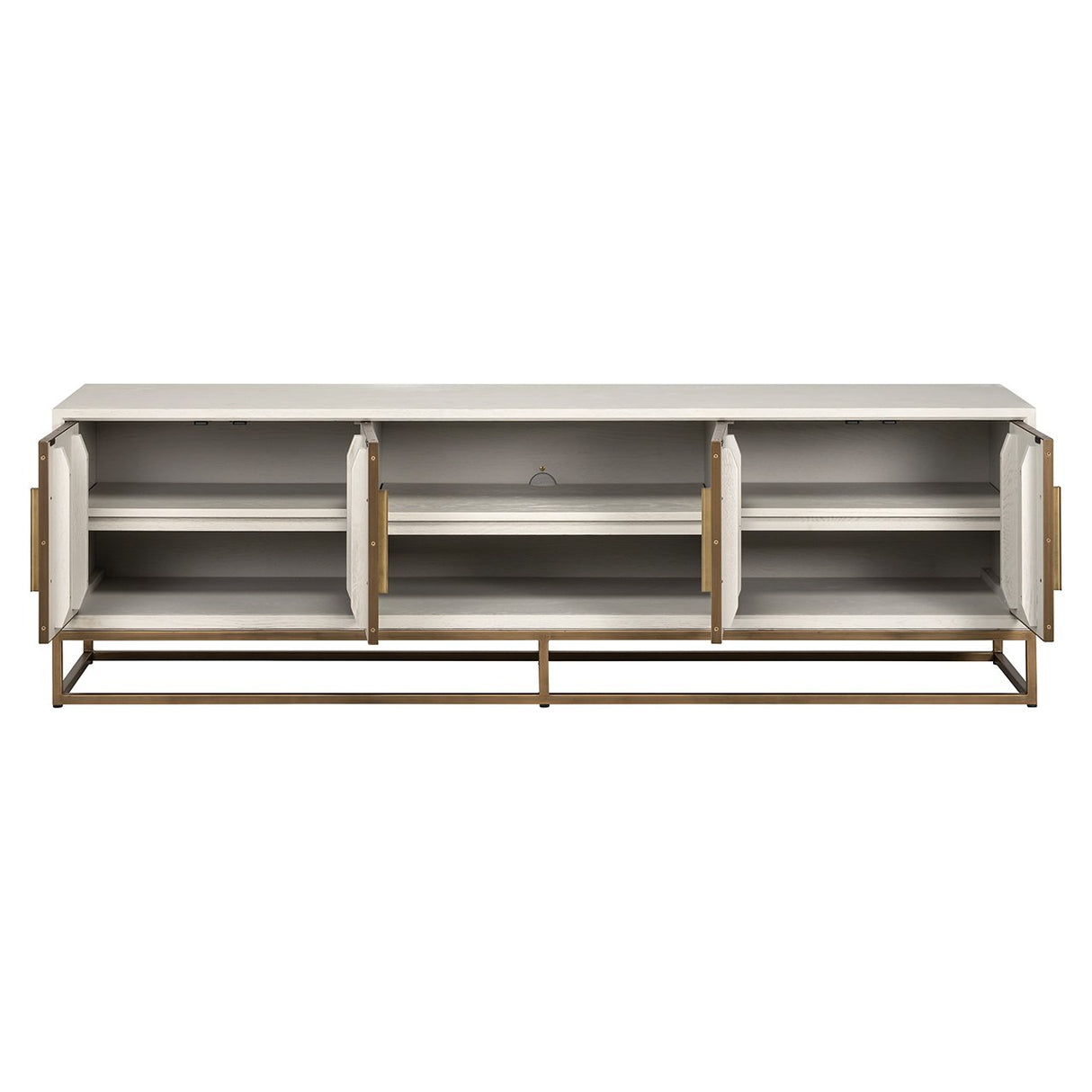 TV-meubel Whitebone brass 4-deuren 200 (Verona Grey) van Richmond Interiors – Luxe comfort op maat van PureWonen. Vraag naar de beste prijs.
