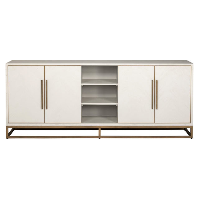 Dressoir Whitebone brass 4-deuren (Verona Grey) van Richmond Interiors – Luxe comfort op maat van PureWonen. Vraag naar de beste prijs.