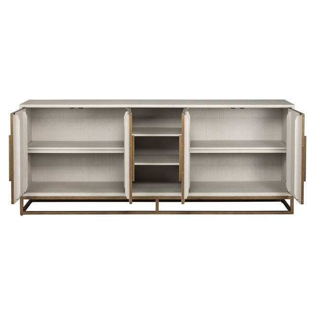 Dressoir Whitebone brass 4-deuren (Verona Grey) van Richmond Interiors – Luxe comfort op maat van PureWonen. Vraag naar de beste prijs.