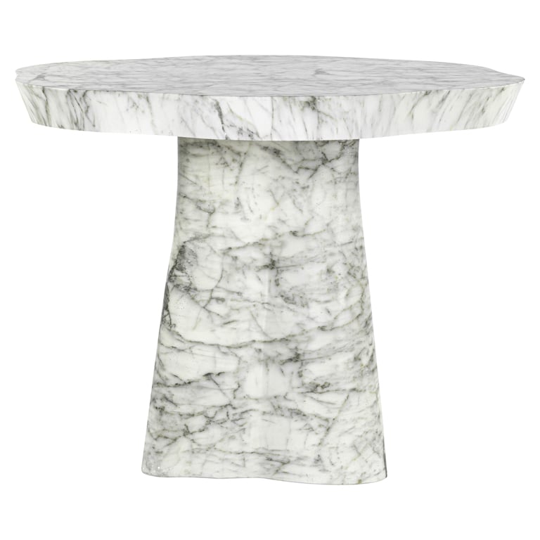 Eettafel Rockyard 140Ø faux wit marmer indoor/outdoor (White) van Richmond Interiors – Luxe comfort op maat van PureWonen. Vraag naar de beste prijs.