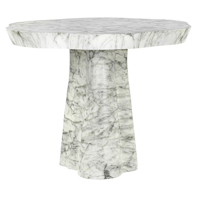 Eettafel Rockyard 140Ø faux wit marmer indoor/outdoor (White) van Richmond Interiors – Luxe comfort op maat van PureWonen. Vraag naar de beste prijs.