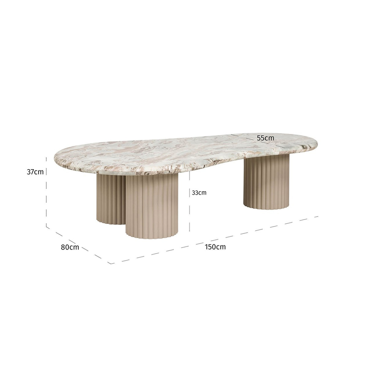 Salontafel Coronel (Beige) van Richmond Interiors – Luxe comfort op maat van PureWonen. Vraag naar de beste prijs.