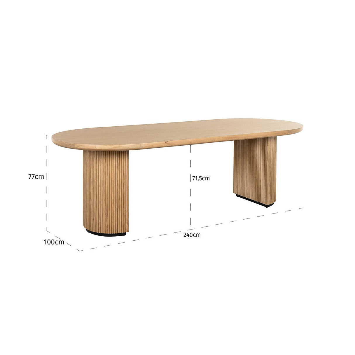 Eettafel Belfort 240 (Natural oak) van Richmond Interiors – Luxe comfort op maat van PureWonen. Vraag naar de beste prijs.