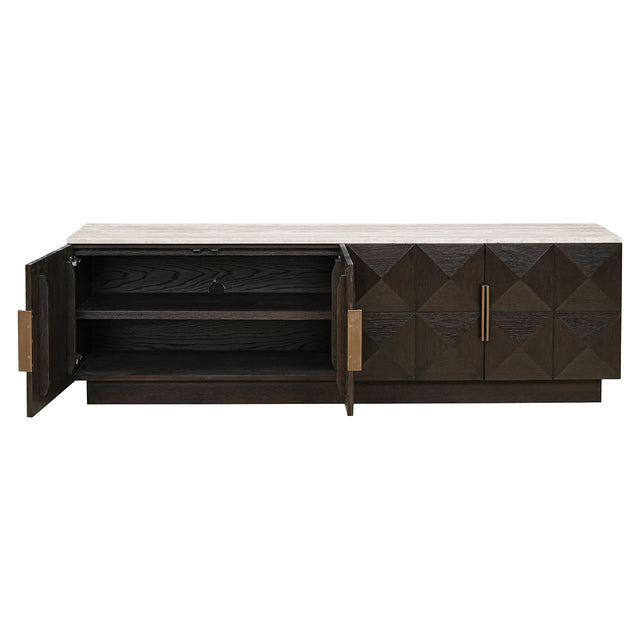 Tv-dressoir Claremont 4-deurs (Brown) van Richmond Interiors – Luxe comfort op maat van PureWonen. Vraag naar de beste prijs.