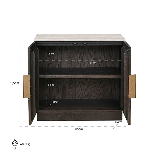 Dressoir Claremont 2-deurs (Brown) van Richmond Interiors – Luxe comfort op maat van PureWonen. Vraag naar de beste prijs.