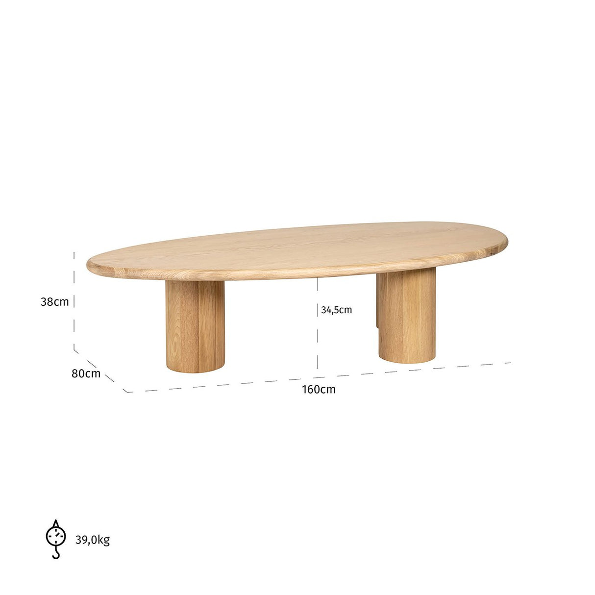 Salontafel Oakley (Natural oak) van Richmond Interiors – Luxe comfort op maat van PureWonen. Vraag naar de beste prijs.