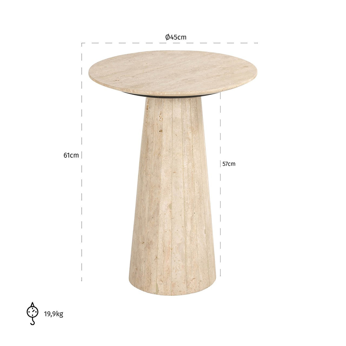 Bijzettafel Cavo (Beige) van Richmond Interiors – Luxe comfort op maat van PureWonen. Vraag naar de beste prijs.