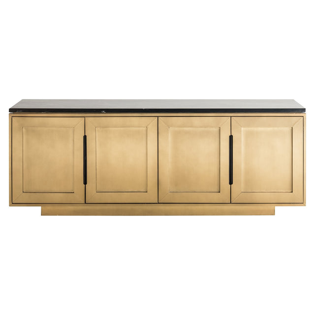 Dressoir Finsbury 4-deurs (Black/gold) van Richmond Interiors – Luxe comfort op maat van PureWonen. Vraag naar de beste prijs.