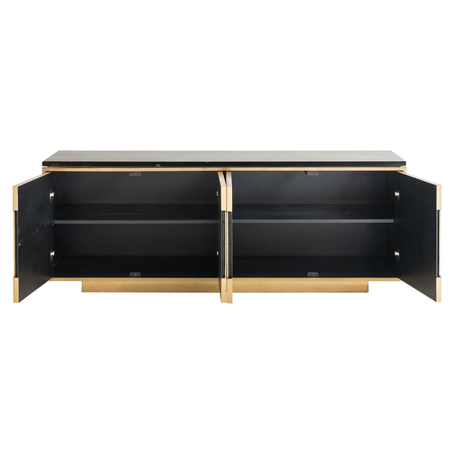 Dressoir Finsbury 4-deurs (Black/gold) van Richmond Interiors – Luxe comfort op maat van PureWonen. Vraag naar de beste prijs.