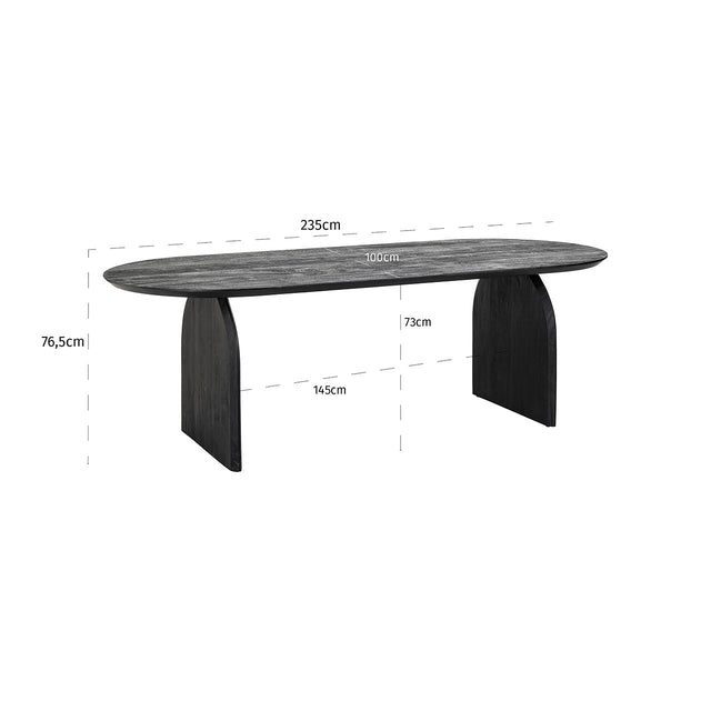 Eettafel Hudson 235 (Black) van Richmond Interiors – Luxe comfort op maat van PureWonen. Vraag naar de beste prijs.