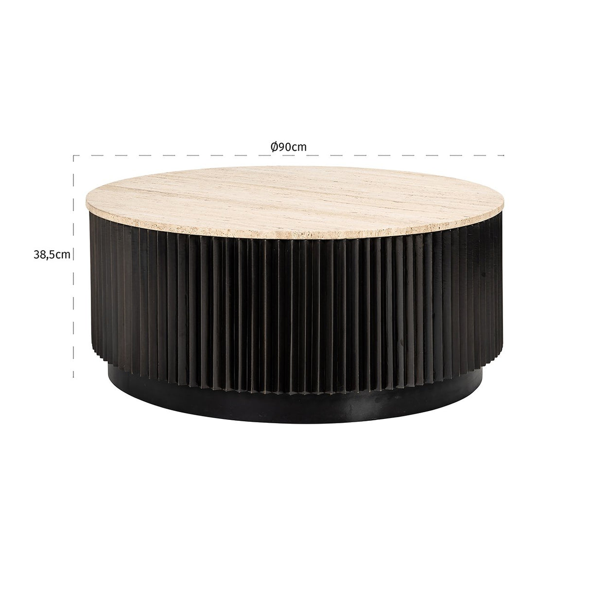 Salontafel Hampton 90Ø (Dark brown) van Richmond Interiors – Luxe comfort op maat van PureWonen. Vraag naar de beste prijs.